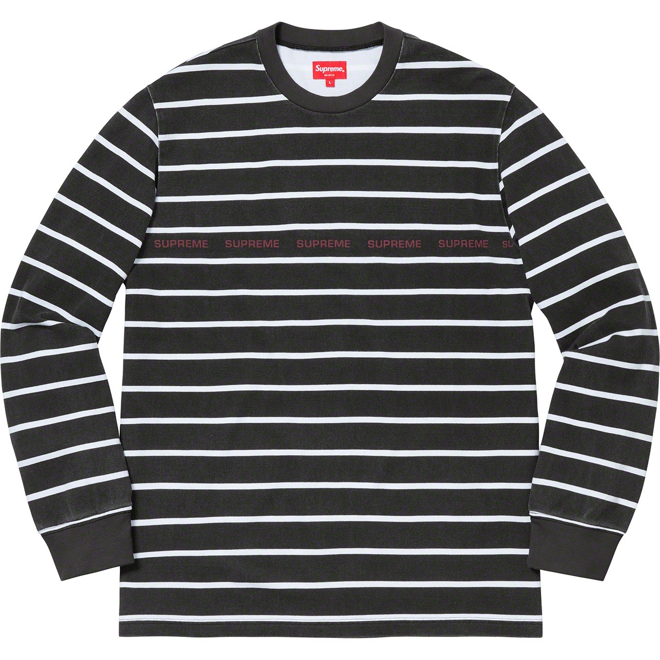 Printed Stripe Pique L/S Top view 6